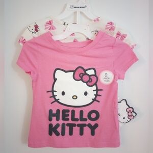 Hello Kitty Pink and White Set Of 2 Kids T-Shirts Size 4 Toddler